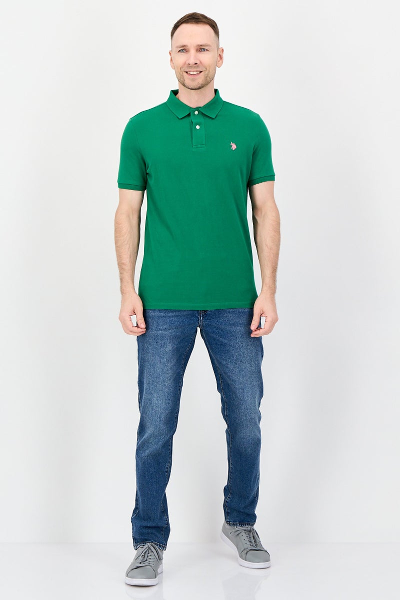 U.S. Polo Assn. Men Regular Fit Embroidered Logo Short Sleeve Polo Shirt, Green - Image 4